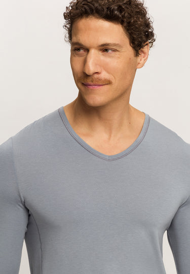 Natural Function Tencel™ And Cotton Fitted V-Neck Top | Cliff Grey 73187-2680